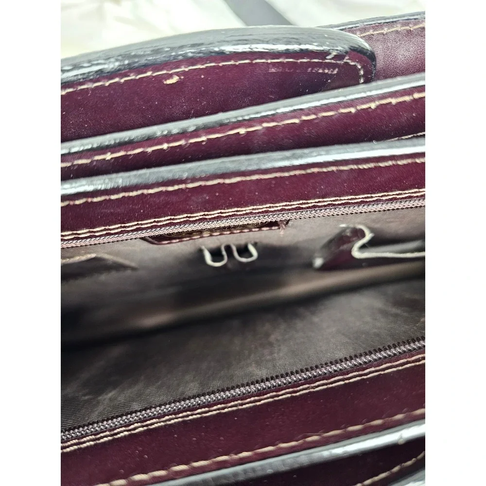 Mens Genuine Leather Briefcase‎ Dark Brown Classic Business Travel Laptop Bag